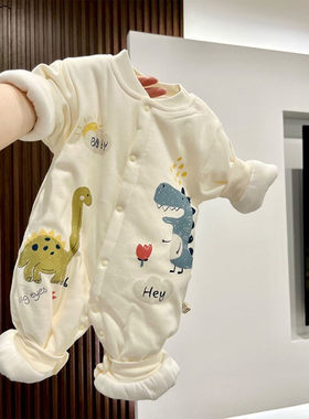 棉婴儿连体衣爬服加厚冬季
