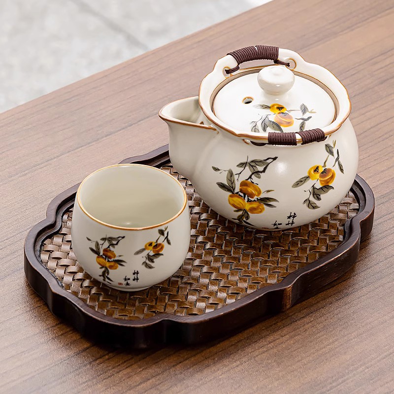 汝窑茶具2025新款一人独饮功夫茶泡茶壶单人喝茶茶壶茶杯盖碗套装