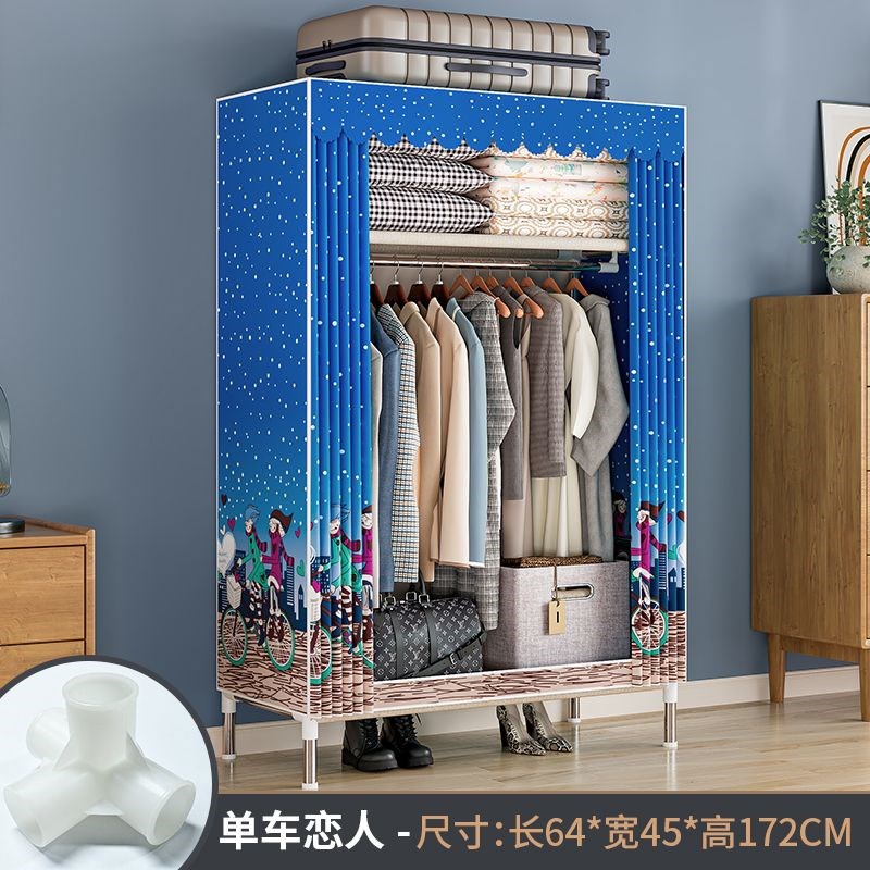 简易衣柜家用卧室布衣柜出租房屋结实耐用组装衣帽架小户型柜子