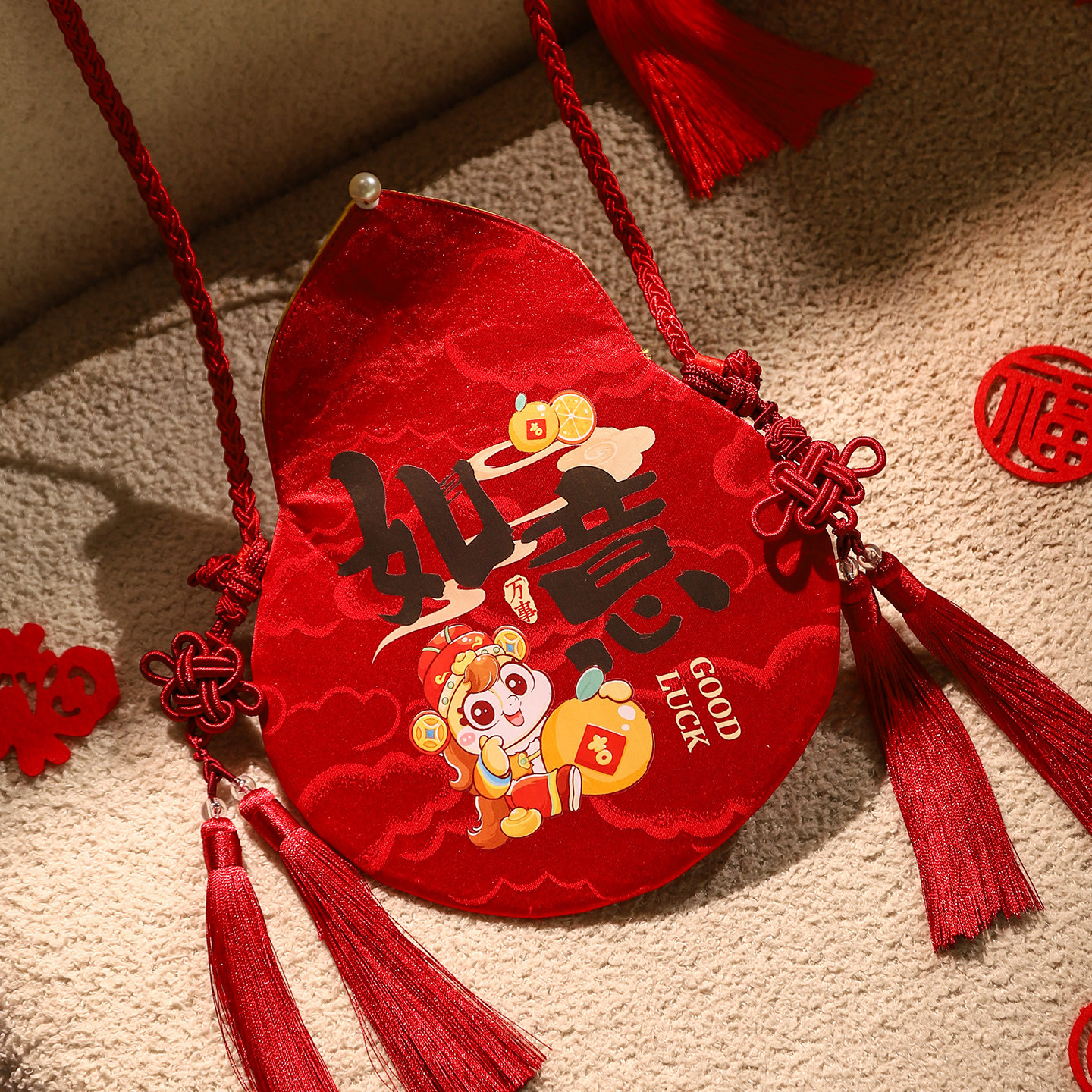 红包袋新年葫芦包2026马年手机包中式流苏儿童压岁钱包过年复古包