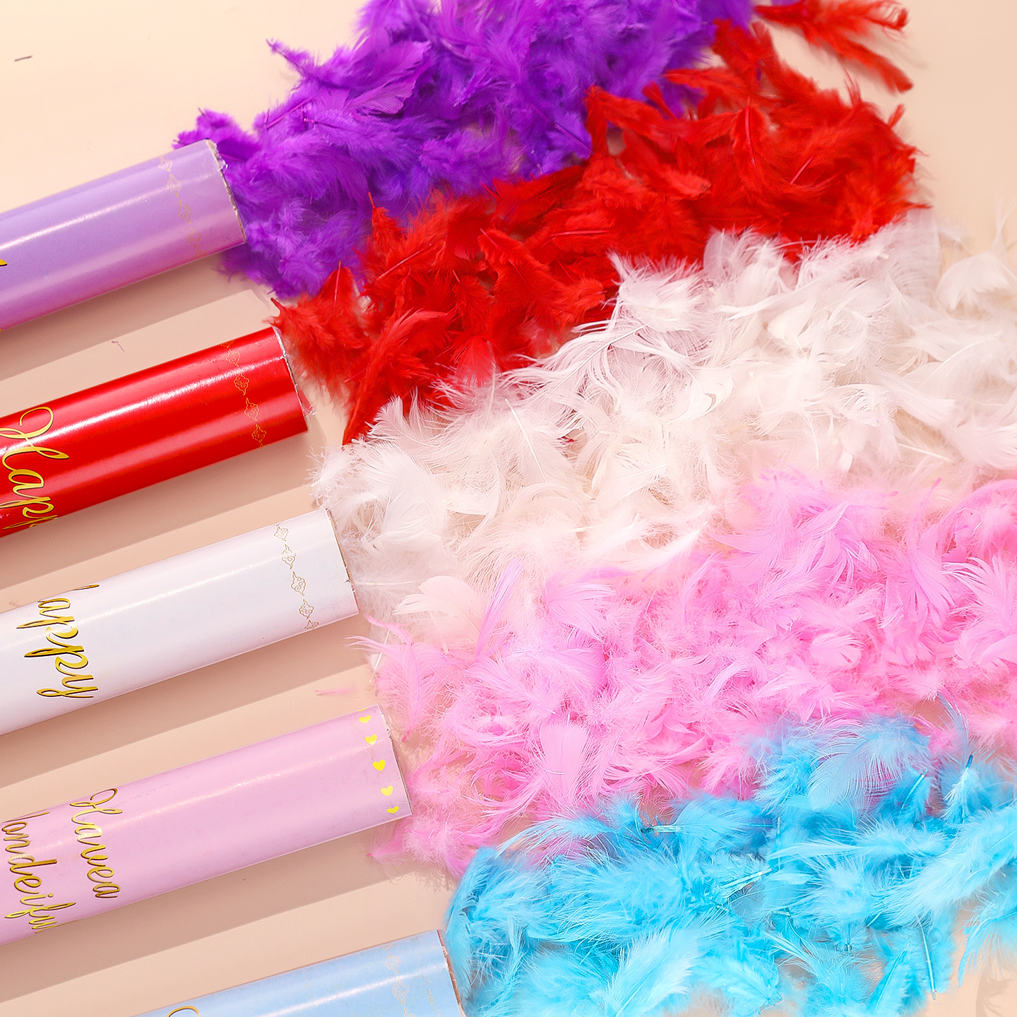 羽毛礼花筒结婚手持礼炮筒喷花筒