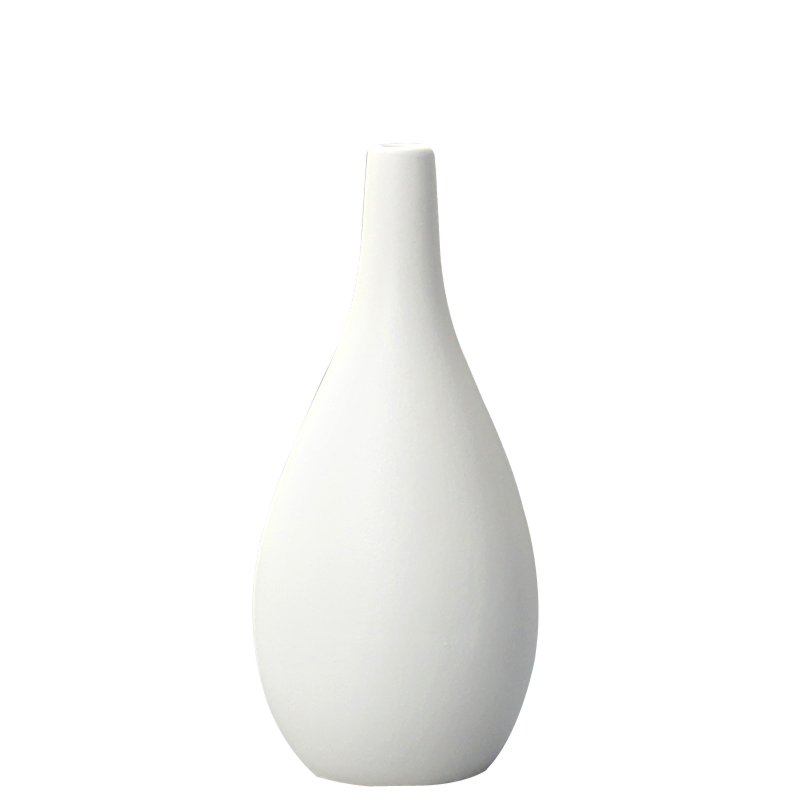北欧ins陶瓷花瓶白色素瓶磨砂小花器简约家居客厅插花器艺术摆件
