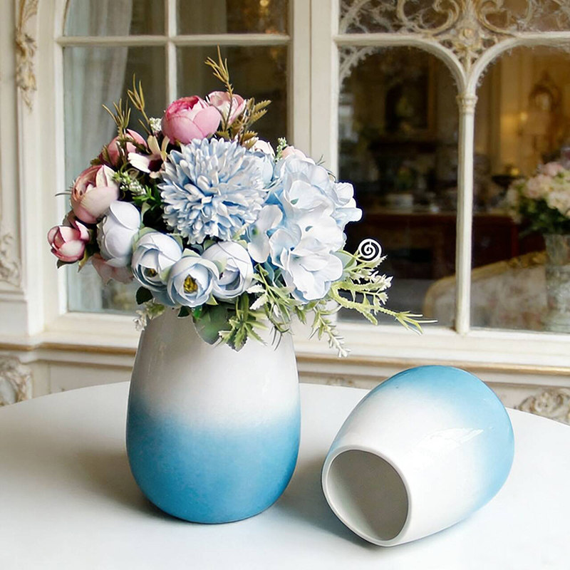 欧式花瓶大号彩色现在简约水培干花花插客厅装饰摆件蓝色花器跨境 - 创译旗舰店出品