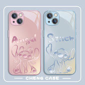 苹果17系列 星际宝贝手机壳适用iphone16 15新款 14promax情侣13史迪仔12mini安琪xr网红超火xsmax金属漆玻璃7