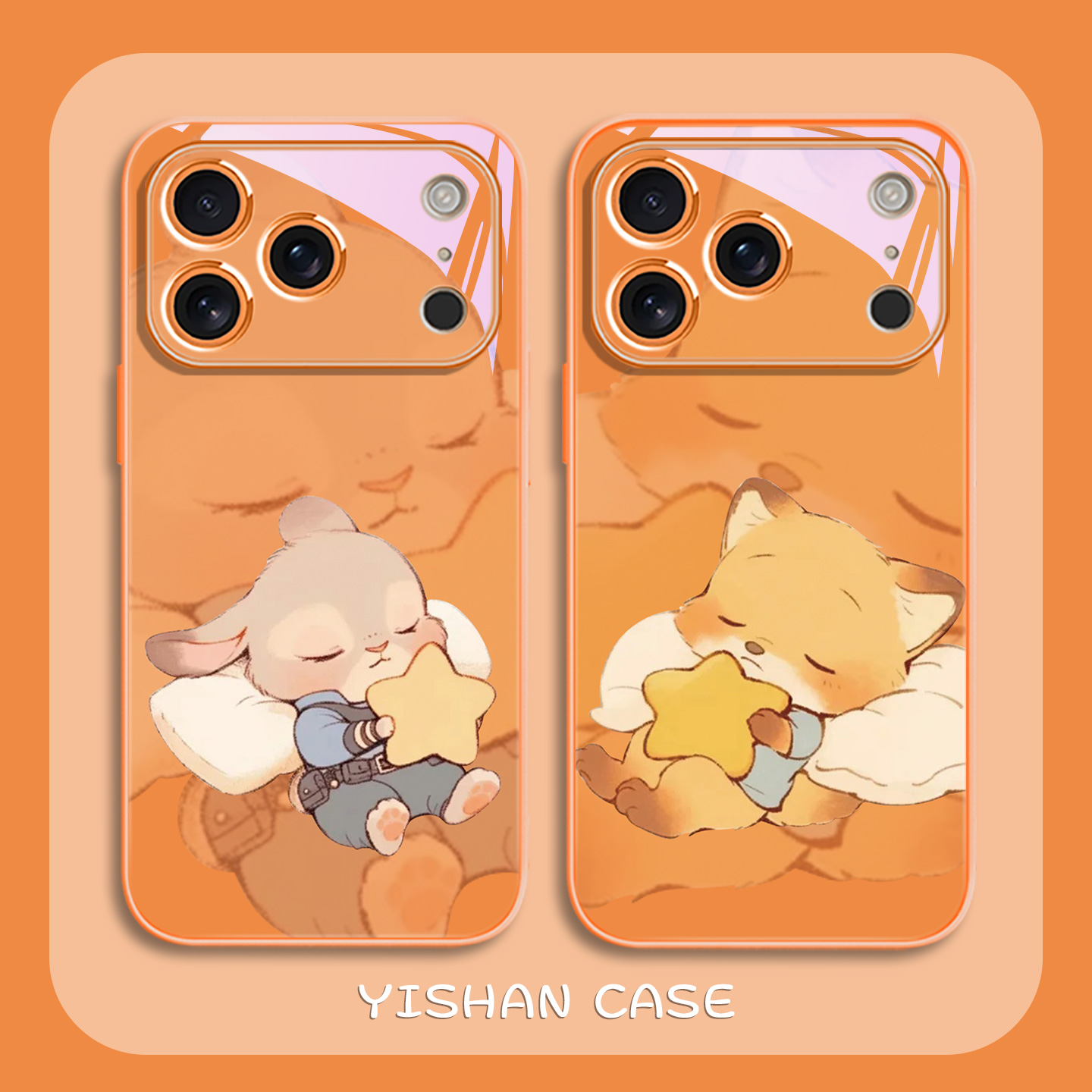 尼克朱迪橙色情侣手机壳适用苹果