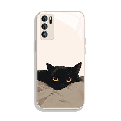 适用OPPO被子猫可爱玻璃手机壳