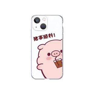 猪事顺利苹果17系列/16/XsMax手机壳13奶茶15小猪iPhone11promax情侣12个性7plus创意可爱12mini情侣8硅胶14