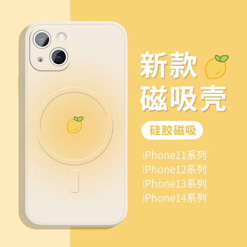 适用苹果简约夏日水果磁吸手机壳