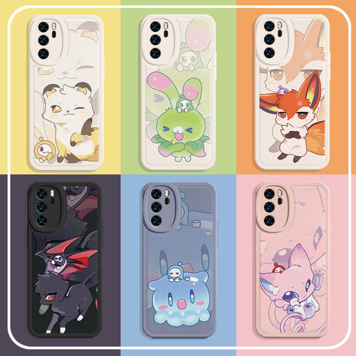 适用华为蛋仔派对仿皮卡通手机壳