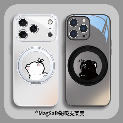 可爱猫咪情侣手机壳适用苹果系列