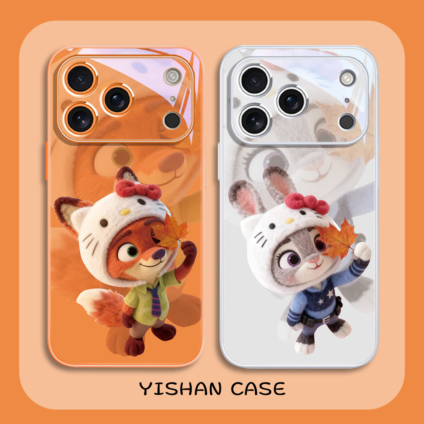 橙色朱迪尼克情侣手机壳适用苹果