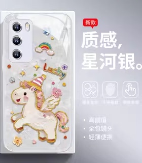 油画小马少女风手机壳适用小米17promax好运15s新年14ultra卡通civi可爱k70红米k60玻璃note14pro+闺蜜11玻璃