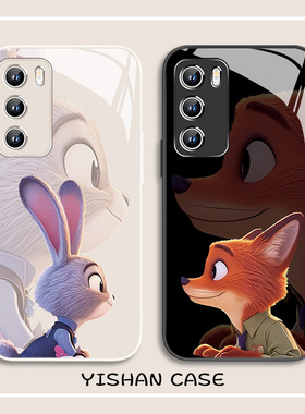 疯狂动物城手机壳适用于华为mate80/Pura80/70Ultra情侣Mate60/50/40/30朱迪尼克Nova12/11/10/9荣耀400透明
