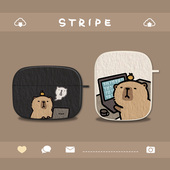 适用苹果airpodpro保护套硅胶airpods 4四水豚卡皮巴拉airpods二代pods3无线蓝牙耳机收纳盒ipods2 3三代新款