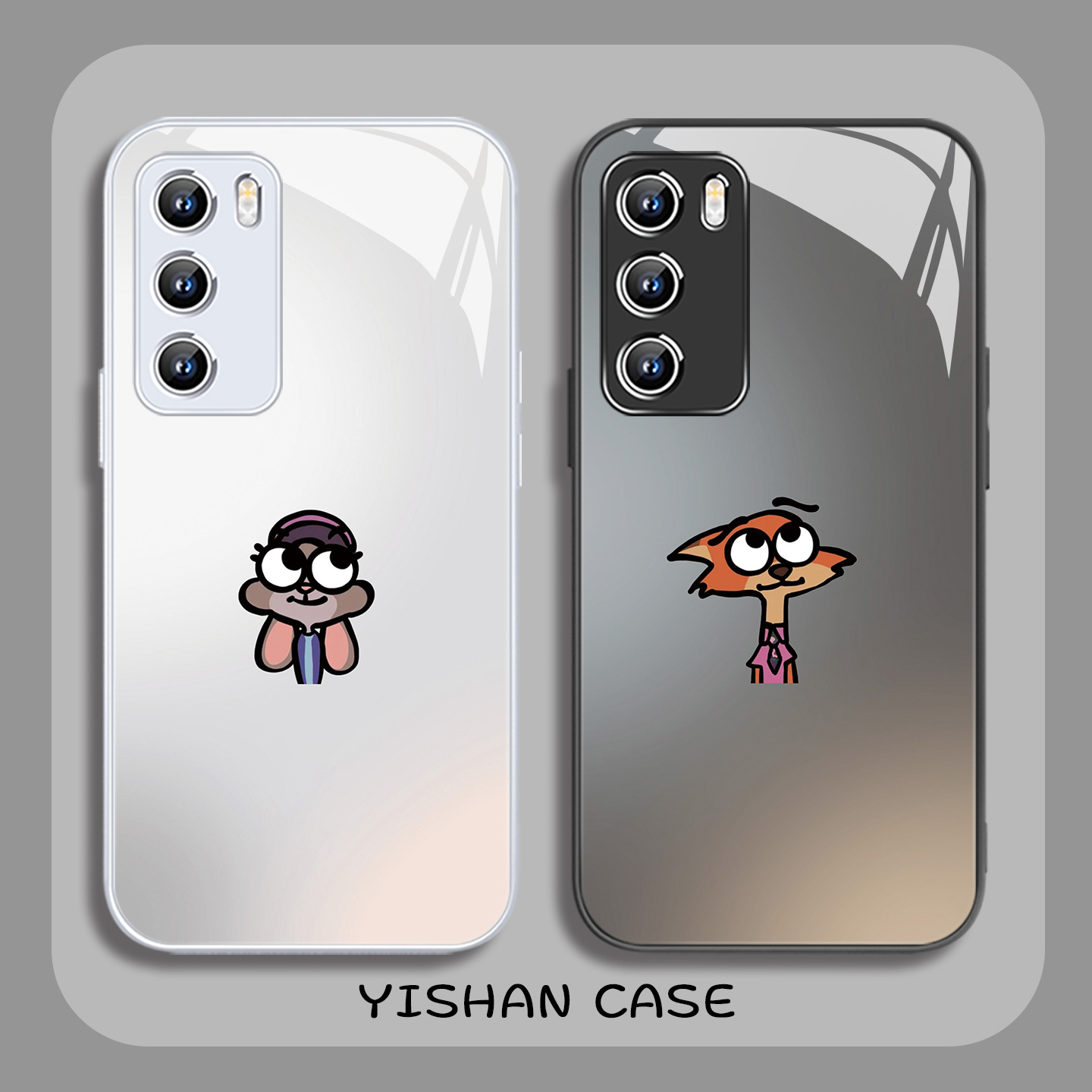 卡通尼克朱迪情侣手机壳适用华为