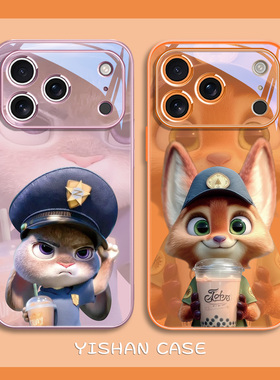 疯狂动物城2适用苹果17promax手机壳air新款Phone16plus橙色15情侣14pro卡通可爱13尼克朱迪12玻璃x/8/7/6/11