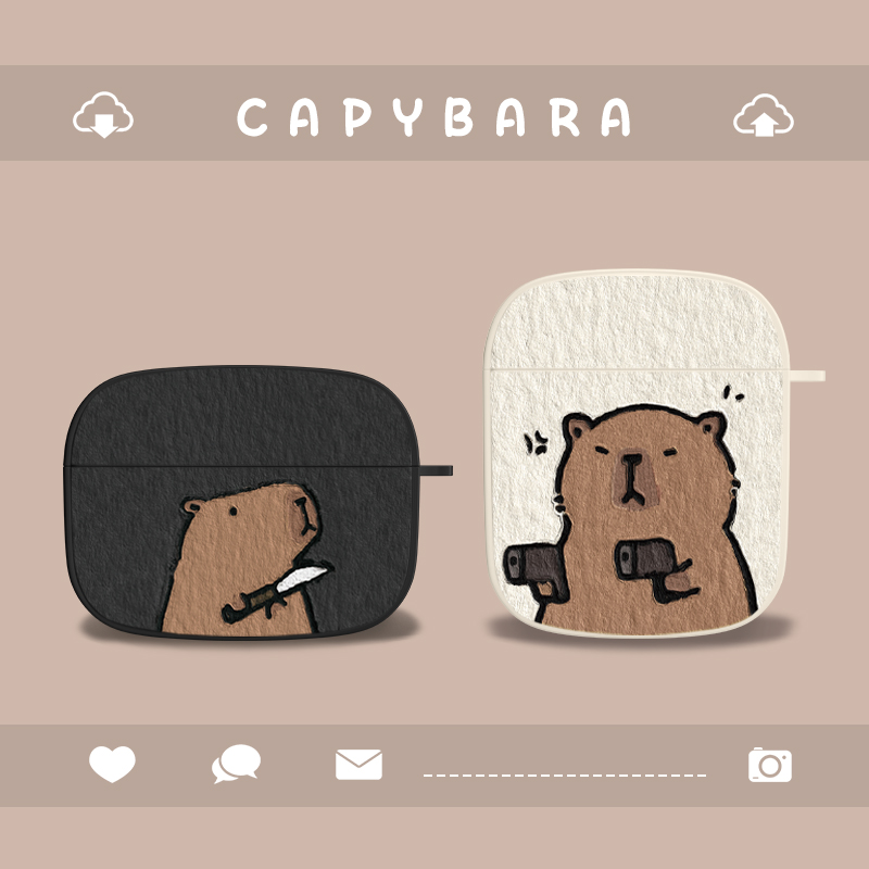 适用苹果卡皮巴拉水豚耳机保护套