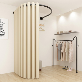 试衣间门帘轨道u型杆服装店专用遮挡高档成品帘子商场更衣室隔断