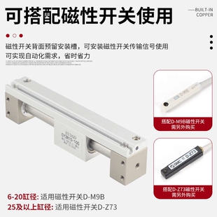 SMC型无杆气缸长行程磁偶式 100 导轨CY3R6
