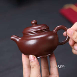 黄龙山紫朱泥 家用球孔功夫泡茶潘壶 纯全手工掇只壶 宜兴紫砂壶