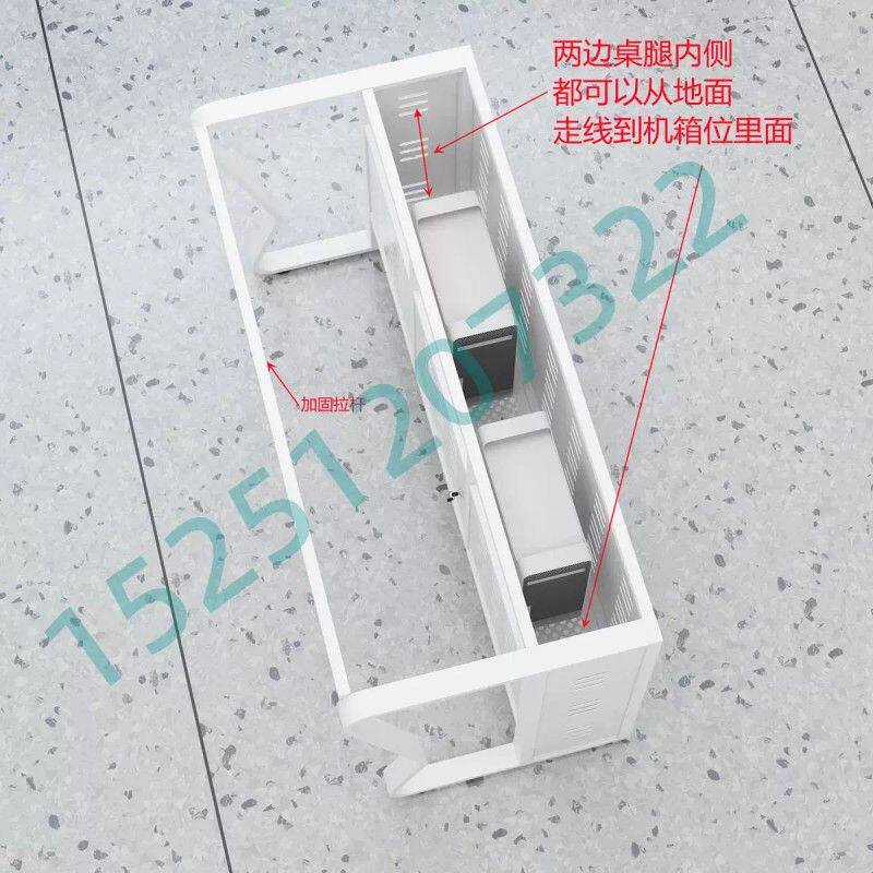 微机室机房电脑桌现代台式桌凳子辅导班双人位学校培训带锁简约桌