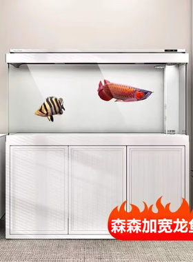 森森26新款大型龙鱼缸 超白玻璃客厅家用底过滤免换水生态水族箱