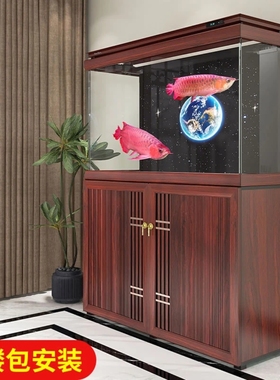 HMM森森鱼缸水族箱生态玻璃鱼缸家用客厅大型底滤落地免换水