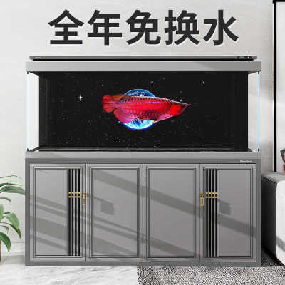 森森新款智能鱼缸底柜客厅超白玻璃大型底过滤免换水生态水族箱