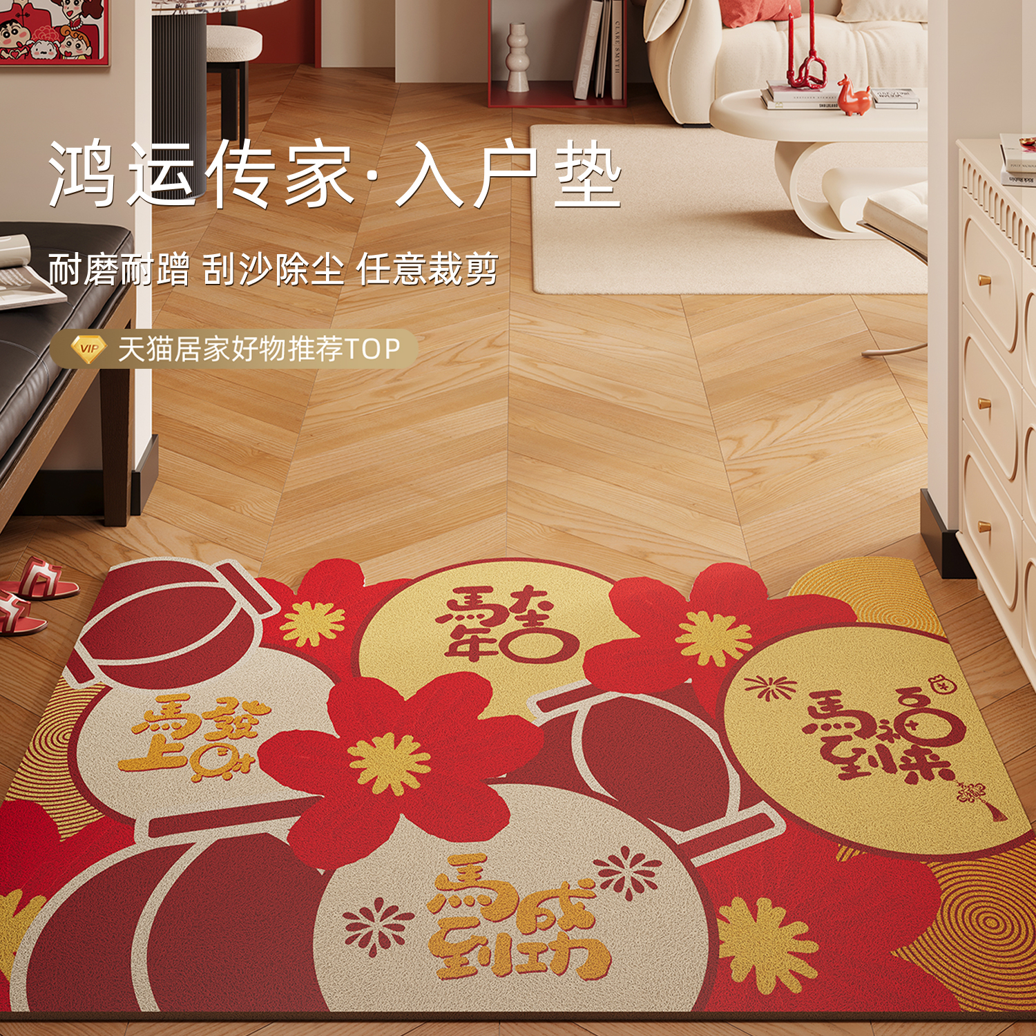 进宅大吉入户门垫新年乔迁进门丝圈地垫