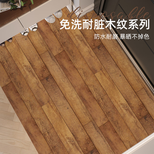 2025新款现代简约入户门垫仿木纹地垫