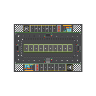 卡通地毯卧室儿童房阅读区城市交通停车场幼儿园早教游戏益智地垫