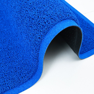 入户免洗门垫蓝色丝圈脚垫压边商用地毯定制来图印字地垫自由裁剪