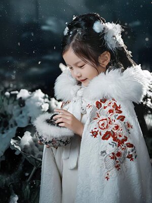 雪中傲梅女童高端汉服