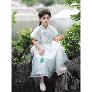 汉服男童夏天日常短袖古装儿童男宝宝国学少爷武侠唐朝演出服套装