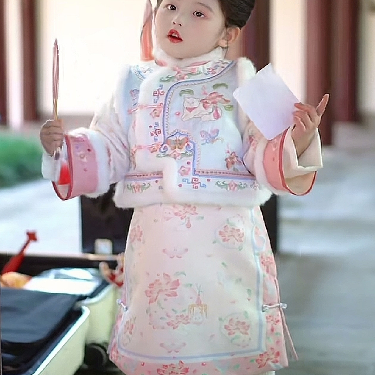 甜雪荷喵汉服女童加绒加厚格格服立领旗袍裙套装小女孩古风拜年服,童装/婴儿装/亲子装,汉服,淘宝优惠券,粉丝福利购,淘宝优惠卷