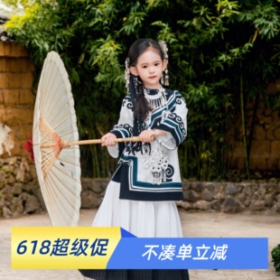彝族服装女童套装中式传统服饰云南旅游少数民族三月三壮族广西