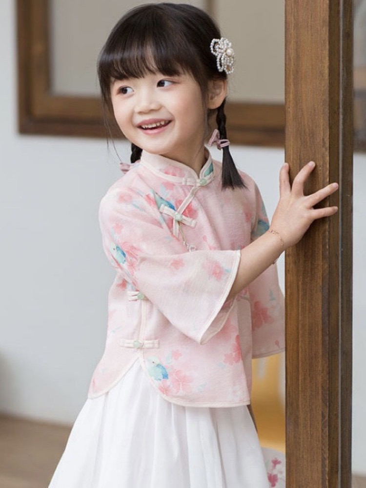 汉服女童2024夏季新款儿童中国风超仙小女孩古风裙子套装民国学服