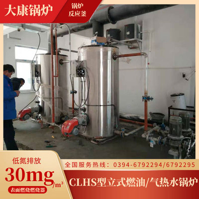 CLHS0.49-85/60-YQ大康锅炉0.7吨立式燃油气热水锅炉 燃沼气锅炉