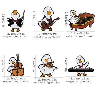 创意个性音乐会鸭子提琴键盘钢琴吉他胸针合金滴油徽章包包配饰