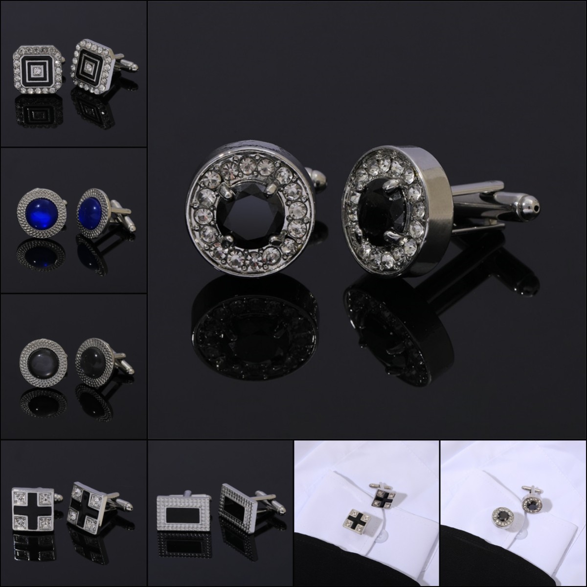 法式男士袖扣水钻镶钻银色袖钉精致款cufflinks商务金属合金袖扣,服饰配件/皮带/帽子/围巾,袖扣,淘宝优惠券,粉丝福利购,淘宝优惠卷