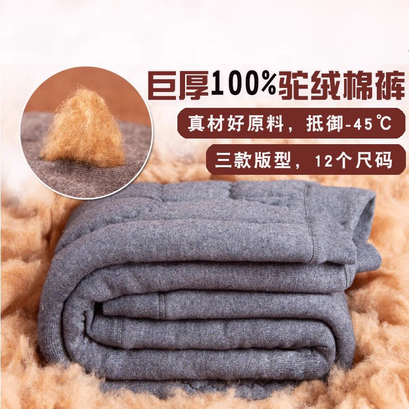 冬季中老年人棉裤男女加绒加厚高腰毛裤东北大码爸爸打底保暖裤