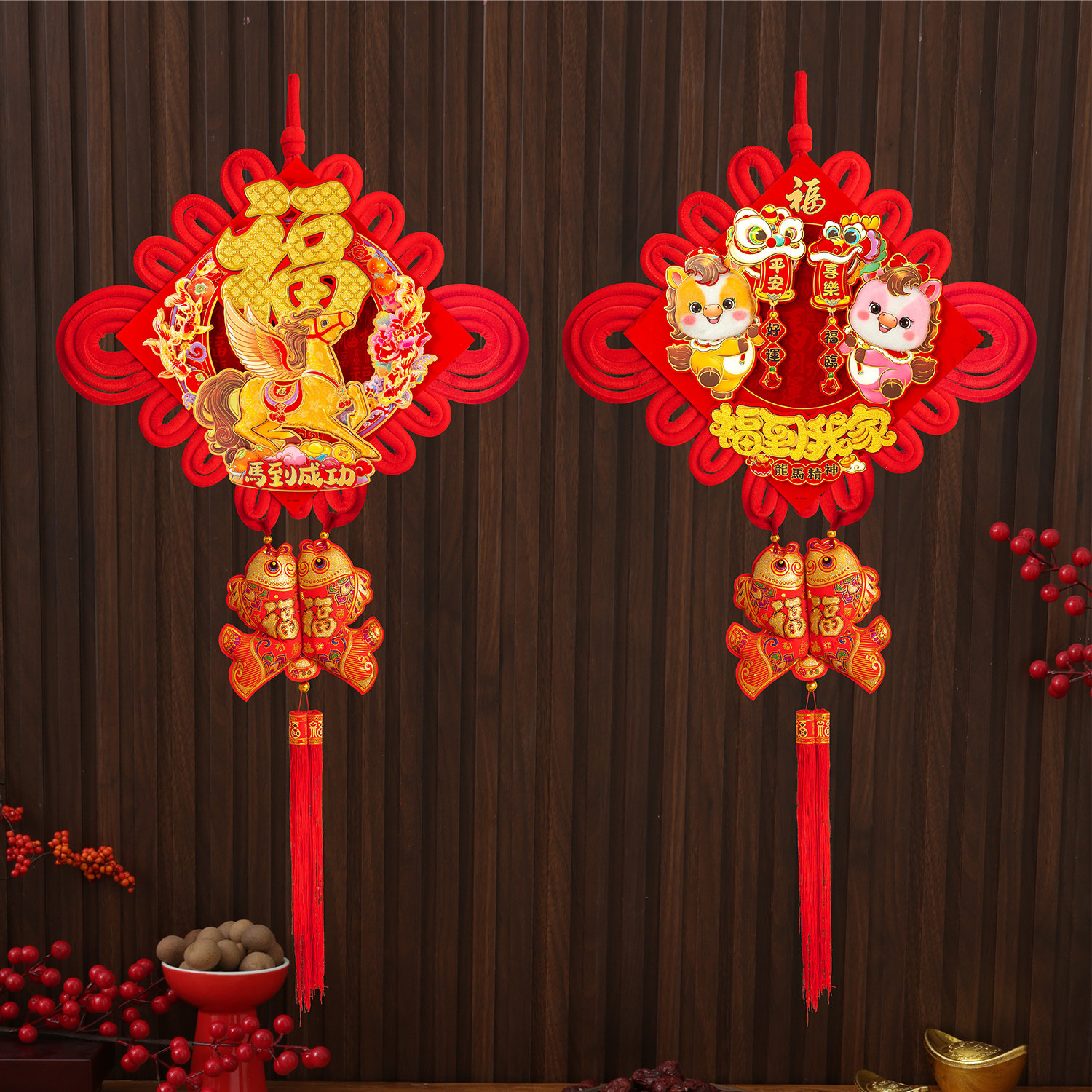 中国结福字挂件客厅大号高档入户门吉祥挂饰2026马年新款卡通装饰