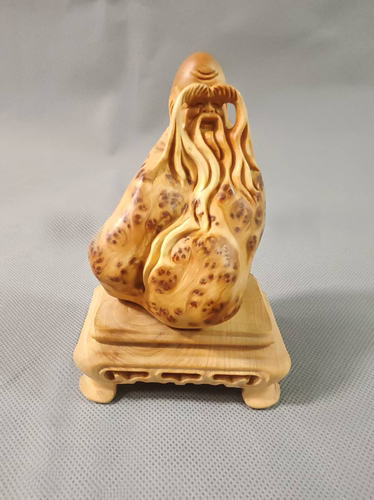 摆件 手把件 太行崖柏 寿星 满留疤  含底座 文玩 装饰 礼品152