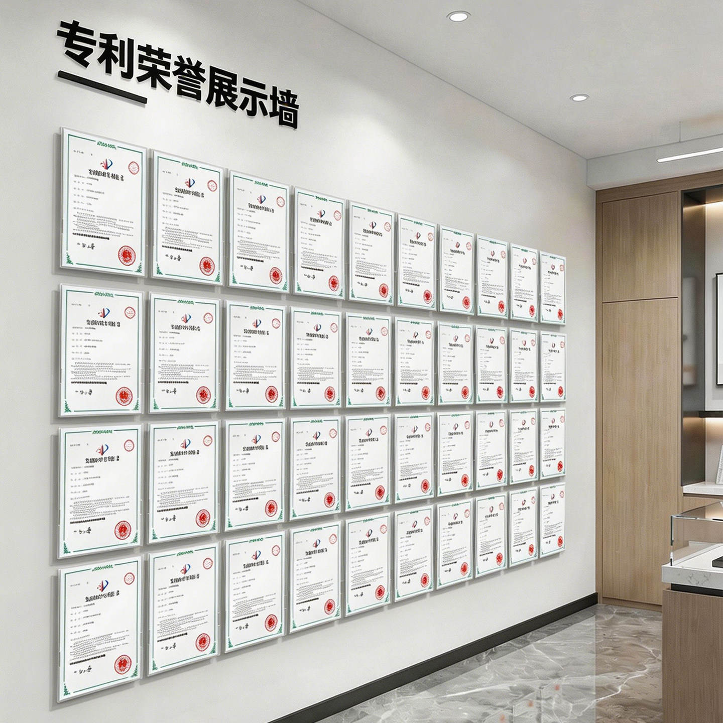 亚克力悬浮免打孔专利证书相框