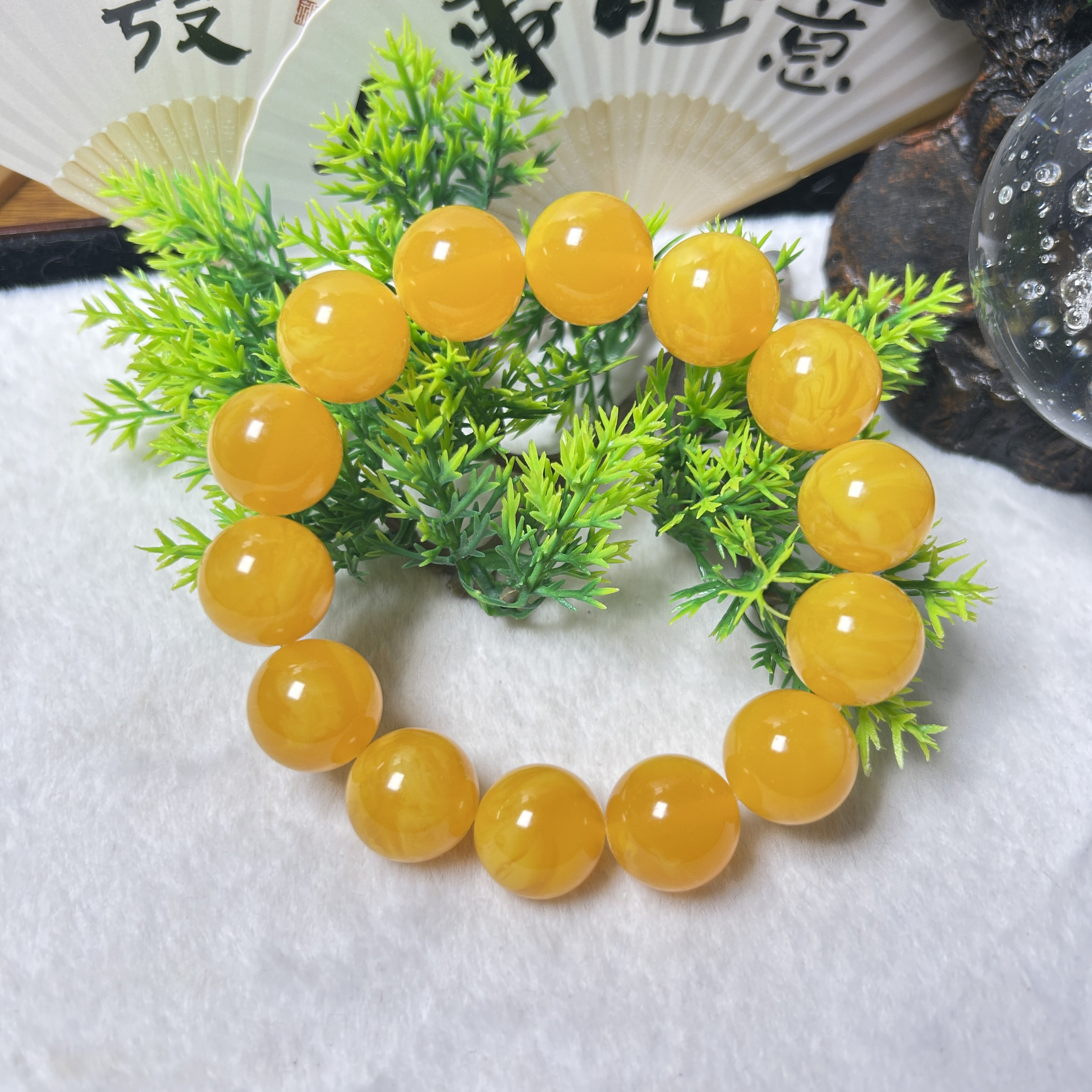 天然原矿新蜜圆珠手串卡16mm左右时尚百搭款