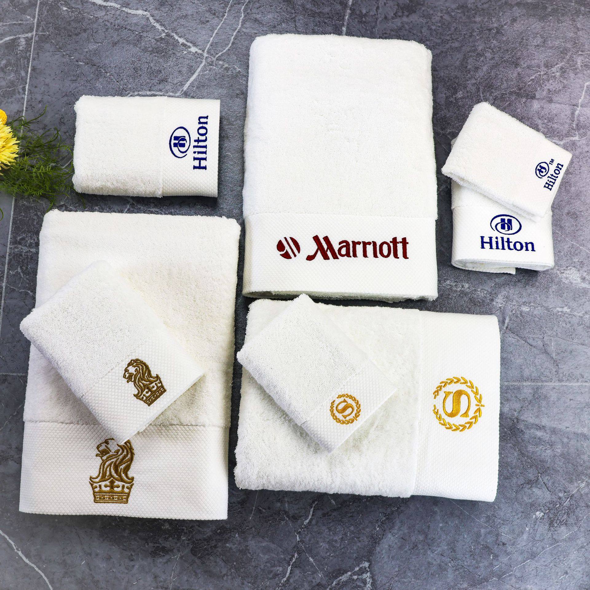 五星级酒店方巾纯棉洗脸全棉刺绣全棉加厚浴巾宾馆酒店五星级毛巾