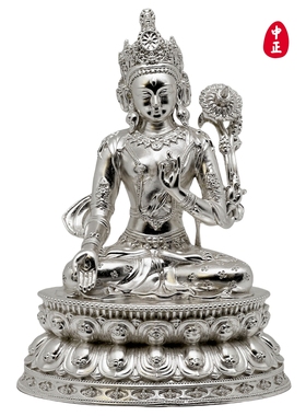 白度母贴银21cm中正造像摆件