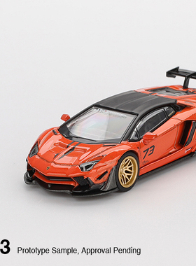 MINI GT 1:64 宽体兰博基尼Aventador 橙色合金汽车模型#1133