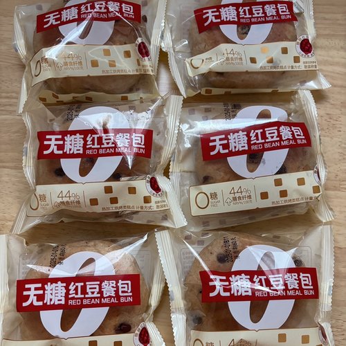 无糖无面粉红豆餐包低脂高蛋白面包糕点心早餐代餐上班族零食品