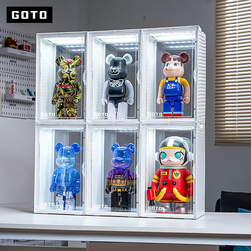 GOTO积木熊带灯透明展示盒